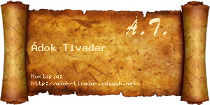 Ádok Tivadar névjegykártya